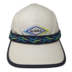 Alaska 5 Panel Cap Beige One Size Adjustable Embroidered Aztec Arctic Circle